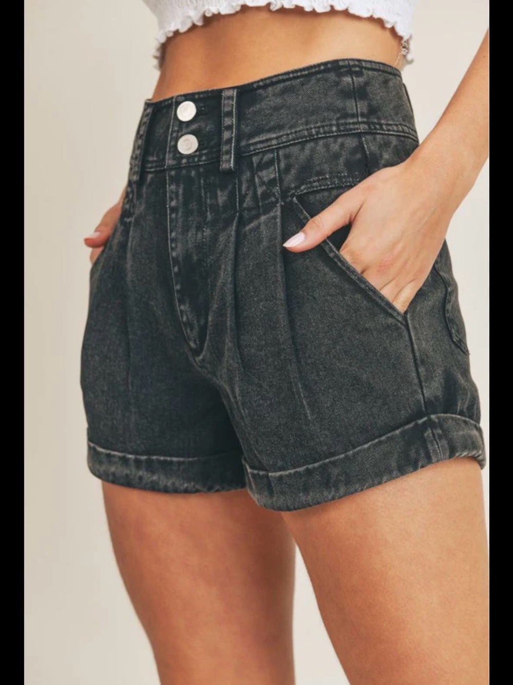 NWT Zara Paperbag High Rise Denim Shorts